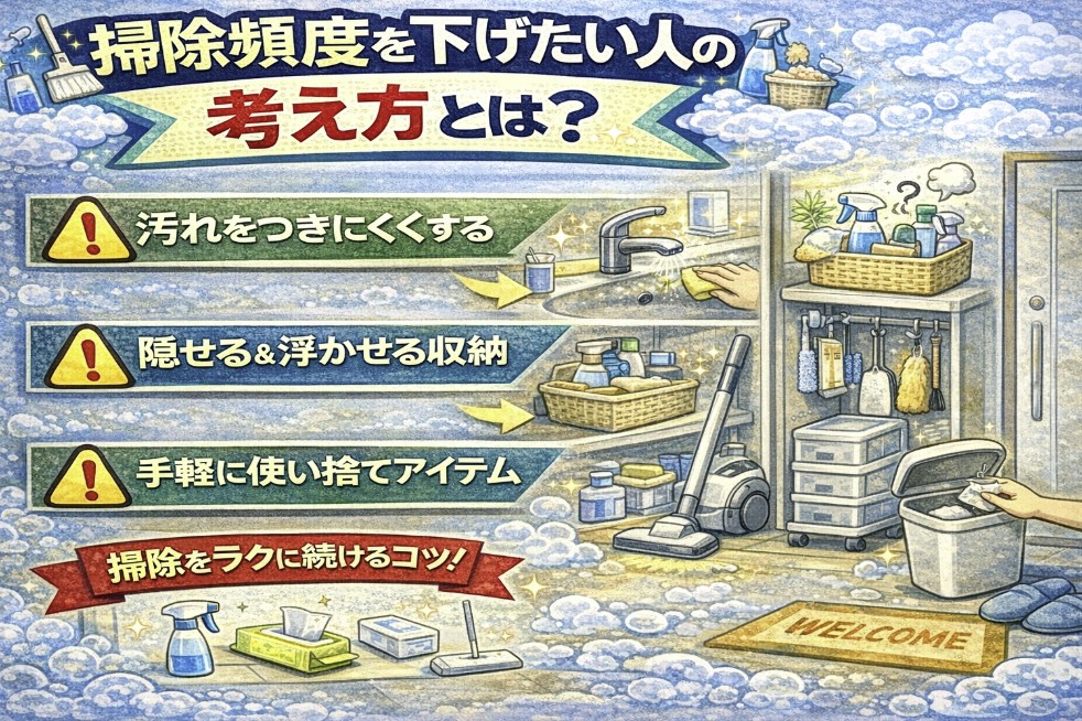 掃除頻度を下げたい人の考え方とは？をイメージした画像