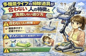 多機能タイプの掃除道具が合わない人の特徴と失敗しない選び方をイメージした画像